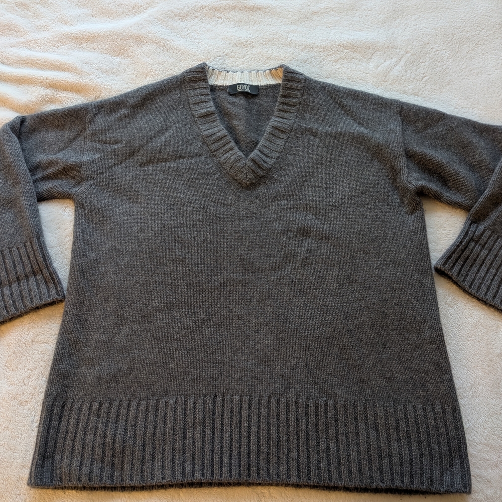 Gray V-Neck Sweater